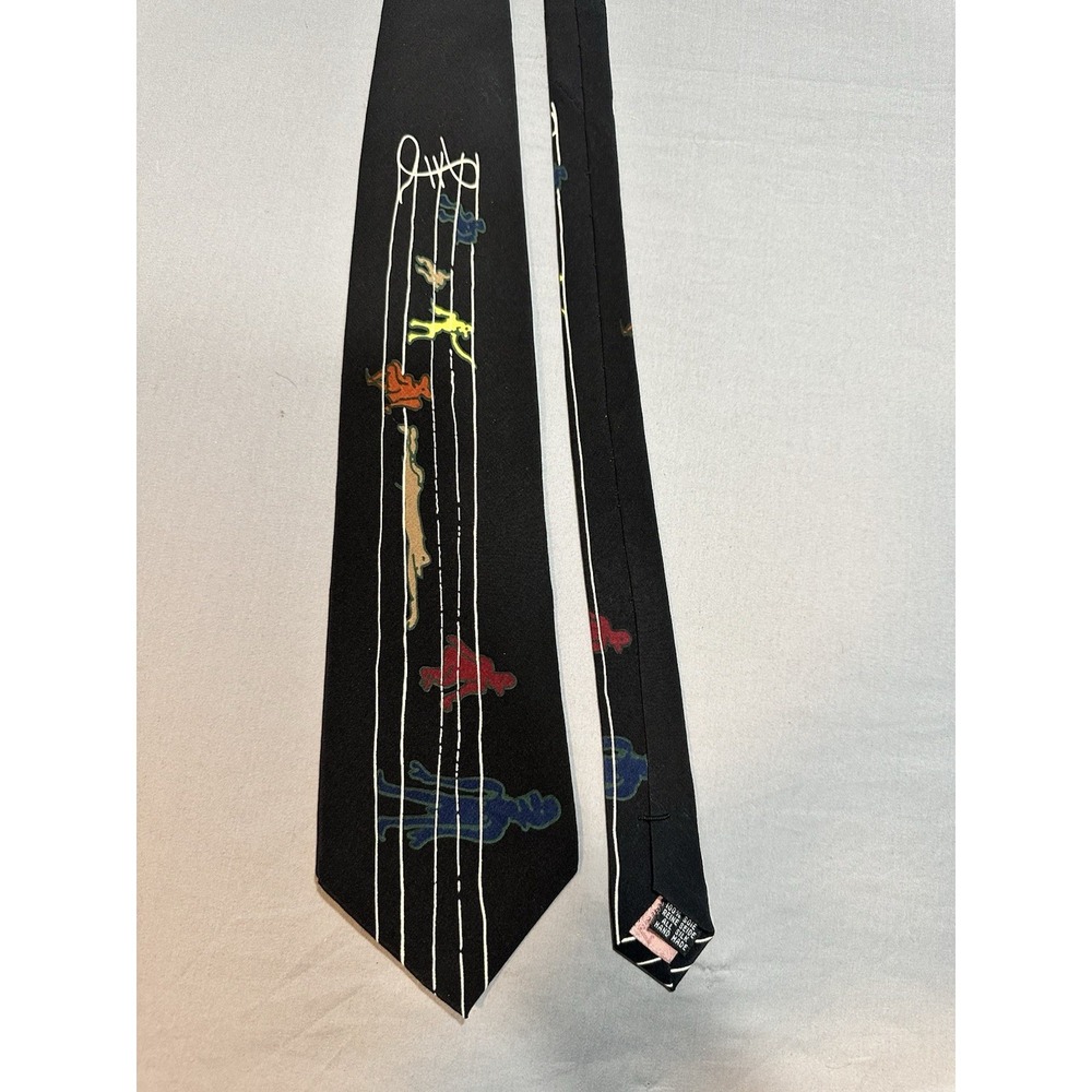 John Lennon Artwork Silk Tie Mens Black Freeda Peeple‎ Music Figures